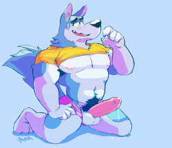 yamasmut:  Buffo wolf boy is just a lil bit bashful showing himself off to you for the first time ^///^;;;;