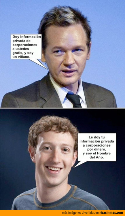 risasinmas:  Assange y Zuckerberg