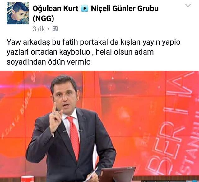 Yaw arkadaş bu Fatih...