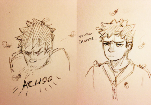 sunsteez:  my tablet is broken so here’s a few sketches of an au where oikawa suddenly sprouts a pair of wings. It somehow becomes iwaizumi’s problem too and they gotta figure things out together 
