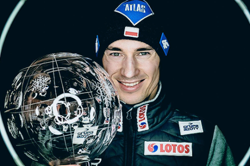 sashosasho:Overall World Cup Winner Kamil Stoch of Poland poses with the Big Crystal Globe during a 