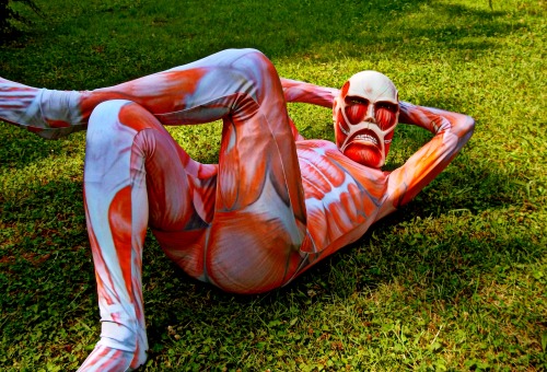 homestucker92:  “Draw me like one of your french girls” <3 Me as the colossal titan from shingeki no kyojin! It was so funny to cosplay  XD 