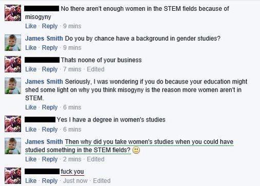 memehumor: Women don’t go into STEM fields because of misogyny!