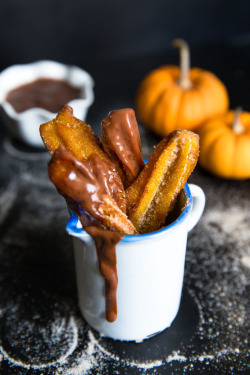 sweetoothgirl:  Pumpkin Churros   