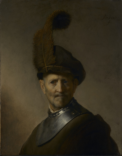 Rembrandt - An Old Man in Military Costume, about 1630-1631, Rembrandt van Rijn. J. Paul Getty Museum.