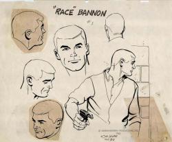 Model sheet for Race Bannon from Johnny Quest created by Doug Wildey.