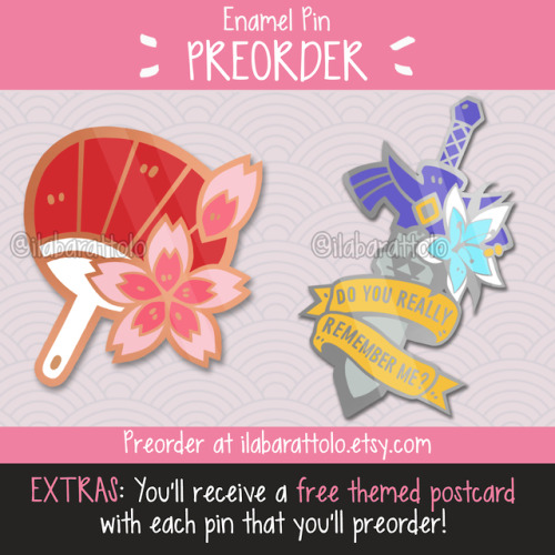 HEY!! I just opened the preorders of my sasusaku and zelink inspired enamel pins!Preorders will clos