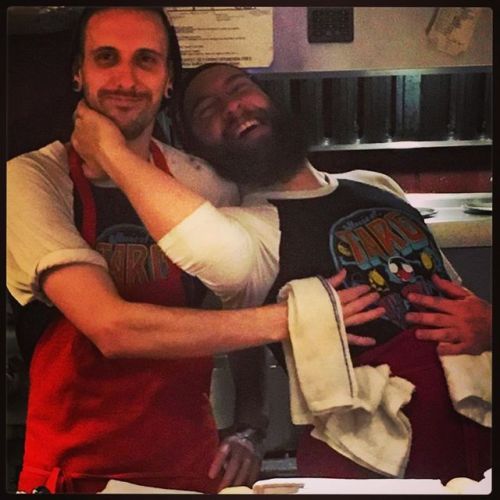 Kitchen #love with perogi masters @nightchef8 and a rare sighting of #wizard Jordan’s super crazy #a