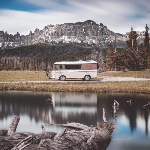 Photo number 2 on this #twofortuesday is our 1964 #clarkcortez parked close to the summit of Togwote