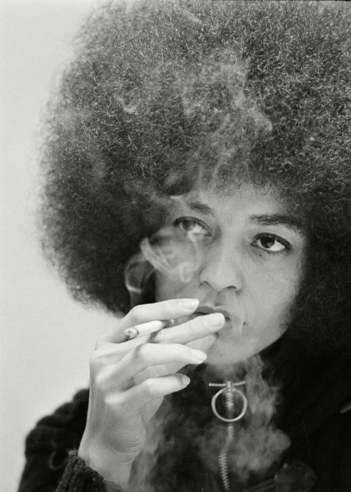 killerbeesting: Sal Veder, Angela Davis during an interview with Associated Press reporters Edith Lederer and Jeannine Yoemans at Santa Clara County jail, Palo Alto, 1971