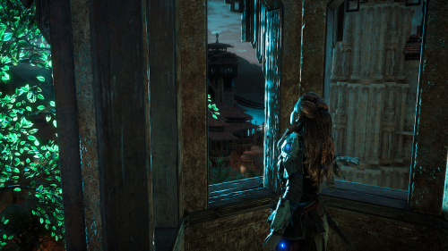 A balcony at night in Meridian