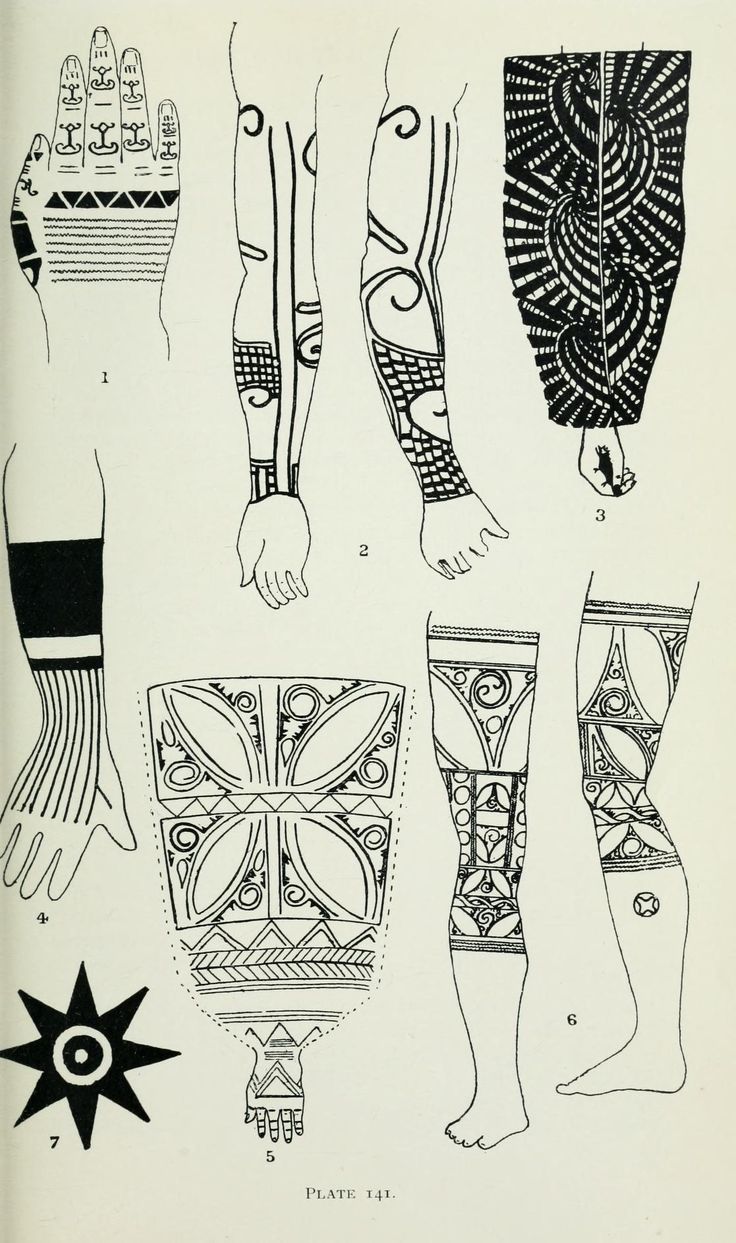 nemfrog — Plate 141. Borneo tattoo designs. 1912.