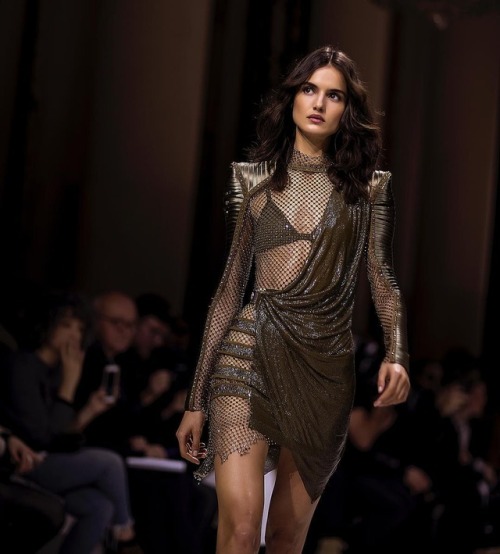 dailyblancapadilla: Blanca Padilla for Balmain Menswear F/W 2018, Paris Fashion Week