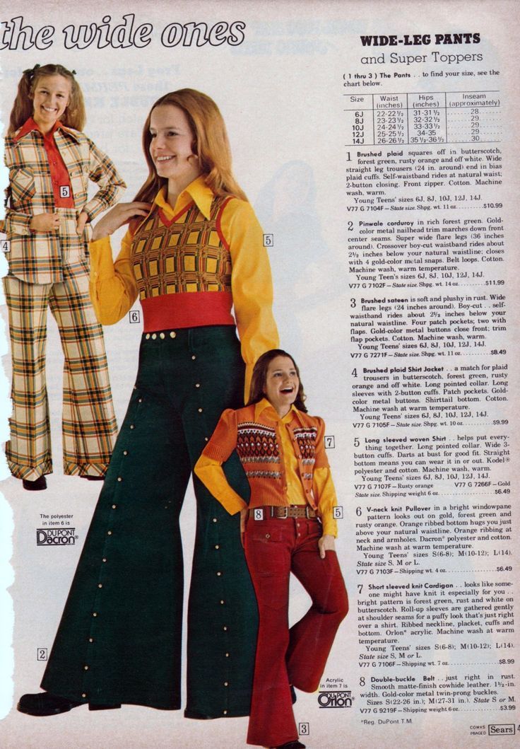 Super Seventies — 1970s catalogue fashions - Wide-Leg Pants