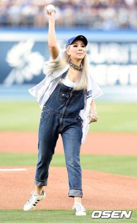  CL at Dodgers game in LA, she was wearing New Era Los Angeles MLB League 9Forty Cap Hat - $31 and M