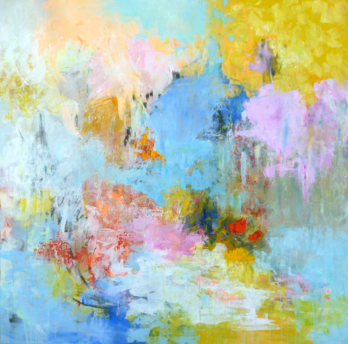 themaryrobertson: Flash of Snow Acrylic on Canvas, 47x47&quot;, Mary Robertson Saatchi Art