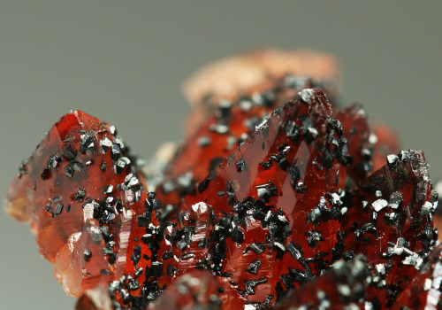 Manganite on Rhodochrosite - Hotazel, Kalahari Manganese Fields, Northern Cape Province, South Afric