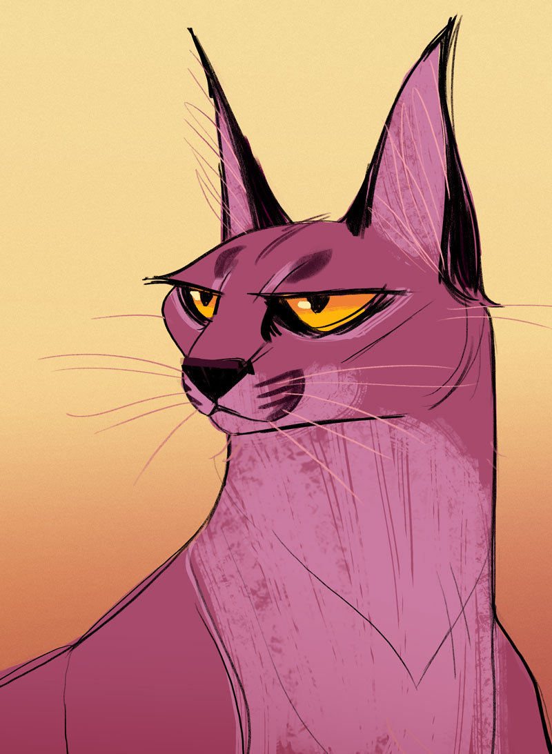 Daily Cat Drawings — 726: Caracal Sketch