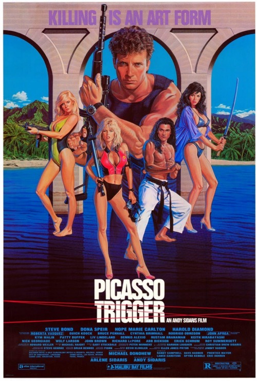 pulpsandcomics2:  Malibu Express  (1985)Hard Ticket to Hawaii (1987)Picasso Trigger