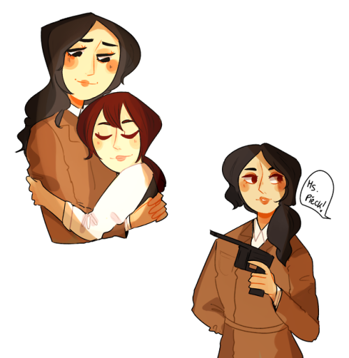 000euph:Ms. Pieck + Gabi from chapter 115! sorry for the rushed doodles ;;