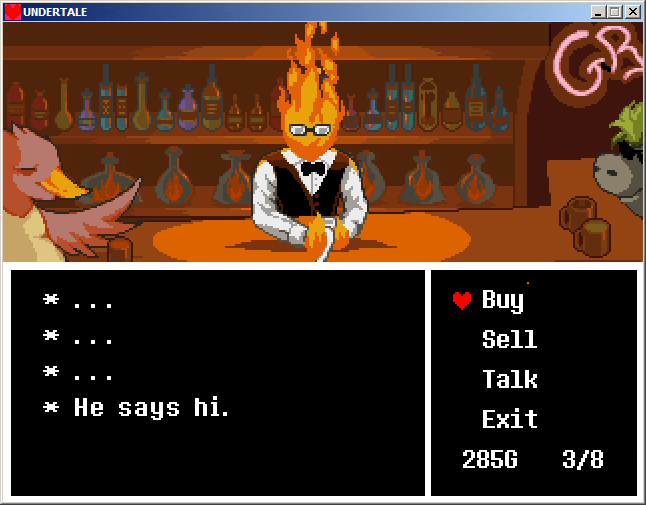 scarodactyl:  This is a bit of an obscure easter egg in Undertale.  Normally you