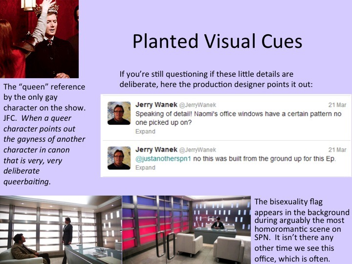 snuggydeamon:  Queerbaiting is bad: a powerpoint Sources:  Homophobic jokes original