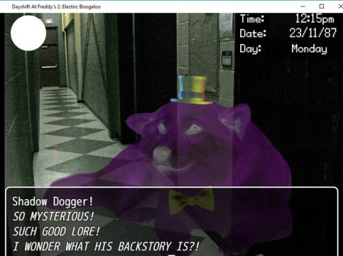 Here have another… Shadow Doggo has such good lore… what is his backstory? P o s t  h i m(hattycore)shadow freddy had a really bad day leave him alone