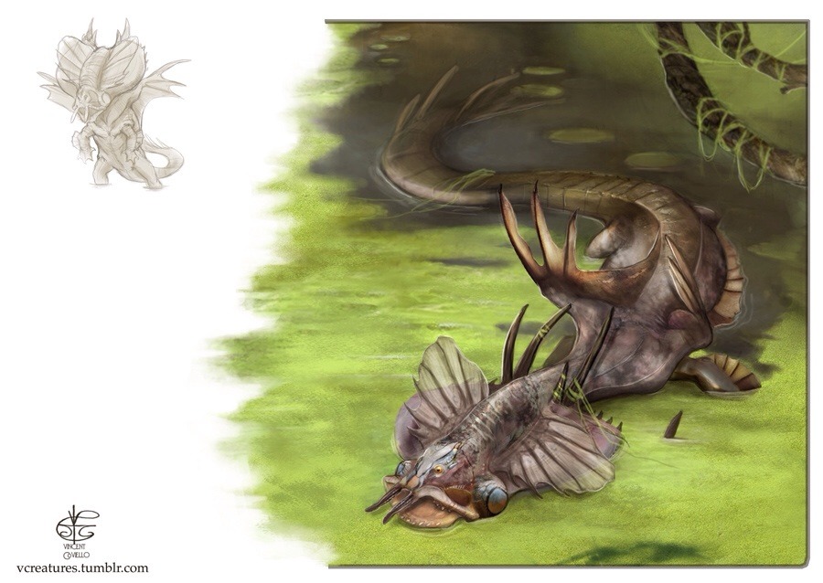 vcreatures:  Swamp dragons are rather sedate creatures, spending most of their time