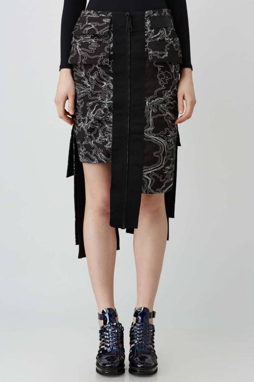 Asymmetrical Printed Skirt