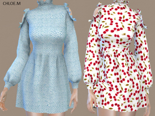 chloem-sims4: Dress with falbala Created for: The Sims 4 8 colorsHope you like my creations!Downlo