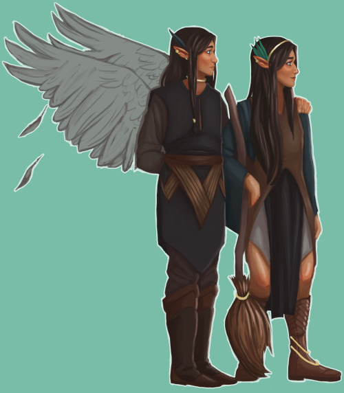 maileme: have some twins [image description: a drawing of Vax and Vex standing close together in fro