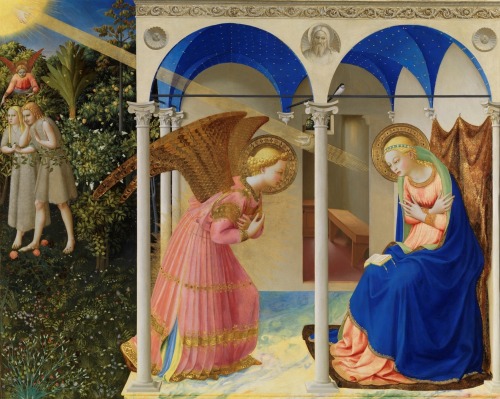 Fra Angelico, The Annunciation, 1426. Tempera on panel, 162.3 x 191.5 cm. Museo del Prado, Madrid. 