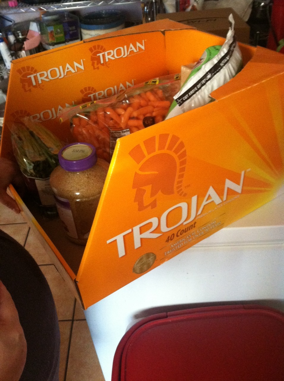 twerks4food:  My mom brought home groceries from Costco,and this is the box they