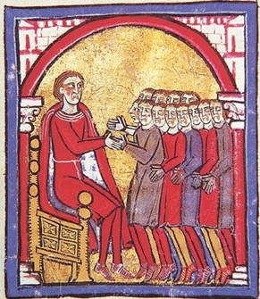 Illuminations from the Liber feudorum Ceritaniae, circa 1172-1176 in Catalonia, Spain. Illustrations