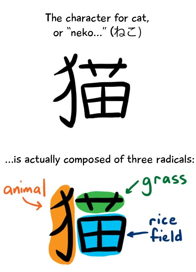 marclearninglanguages:  nisha-no-nihongo:  Learn Kanji by radicals instead of by