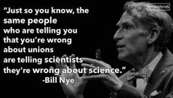 liberalsarecool: The conservative perspective wants you alone, begging for scraps from the table of the wealthy.   Science exposes corporate pollution. Unions expose corporate greed. 