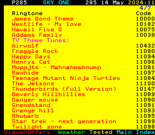 Nokia ringtones teletext ads from 2001, recovered by the teletext archeologist.