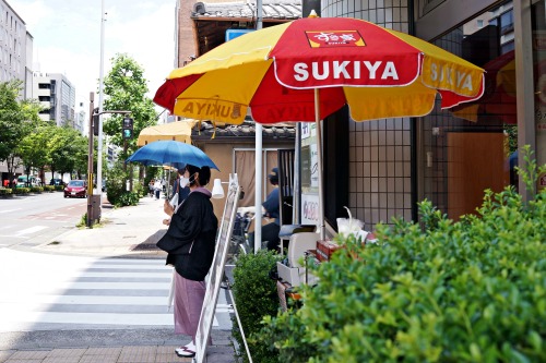 One sunny afternoon in Kyoto. / パラソル。