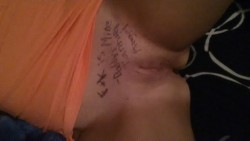 daddys-tanlined-angel:  My Daddy fitandkinky likes to mark his property!!!! Mmmmm  :)   Awww look at that!