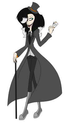 vivivihrea:  this is the third time ive redone this character omg biography time eeeee-   Name: AzraelAge: ???Sex: MaleSexuality: ???Species: Gambling DemonAzrael was once a human, who died after his house was set on fire. once he was sent to hell, he