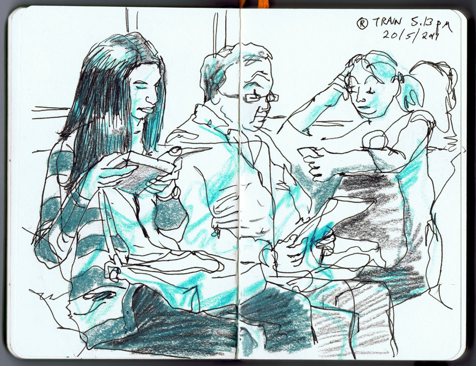 NY sketch R Train 5.13pm 20/5/11 #sketch #subway #ny