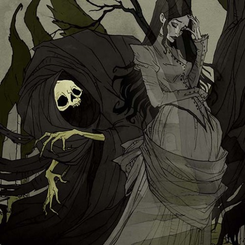 abigaillarson: I’m getting into the Halloween spirit drawing ghosts and ghouls in gloomy grave