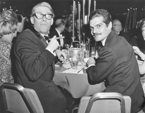 modbeatnik:Peter O'Toole with Omar Sharif at the premiere of Lawrence d’ Arabia, 1962 