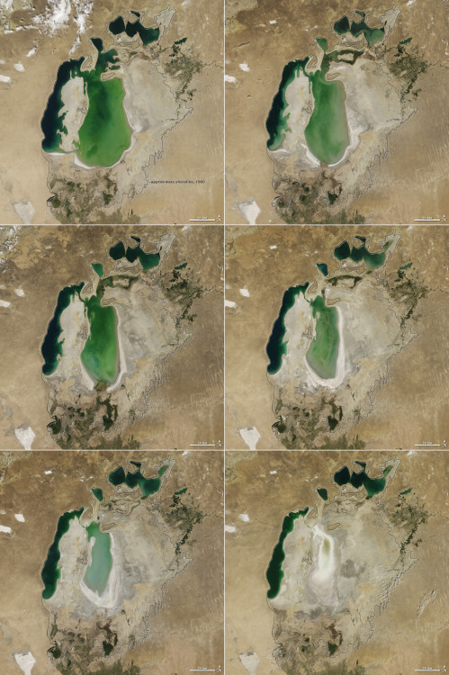 watershedplus:Formerly one of the four largest lakes in the world, the Aral Sea has been steadily sh