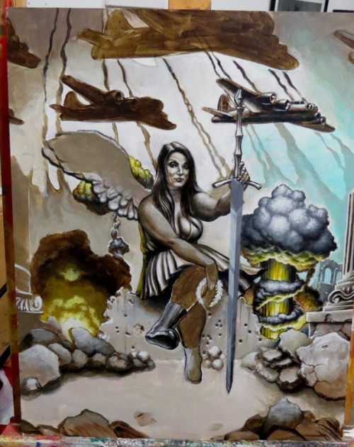 Almost finished with Nike for the Might And The Maiden show.  If you&rsquo;re in L.A. on Ju