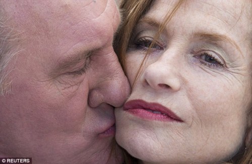 24hoursinthelifeofawoman:Gerard Depardieu and Isabelle Huppert during a photo call in 2015 for their