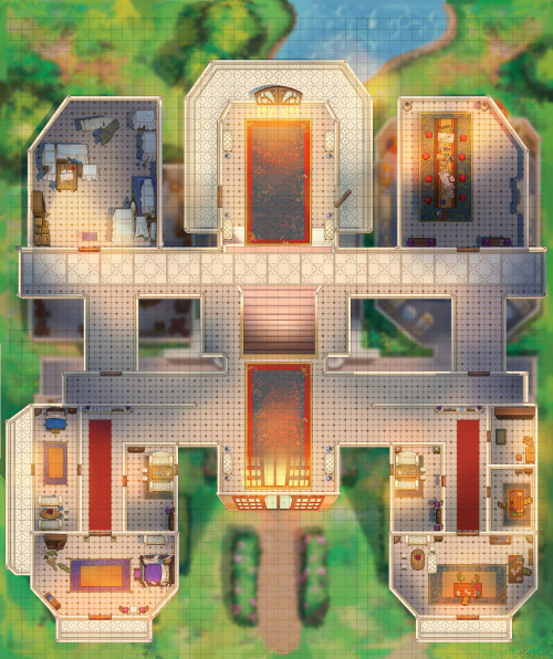 partyoftwo: Free Asset Pack!  Mansion battlemaps + asset packs with a customizable, empty mansi