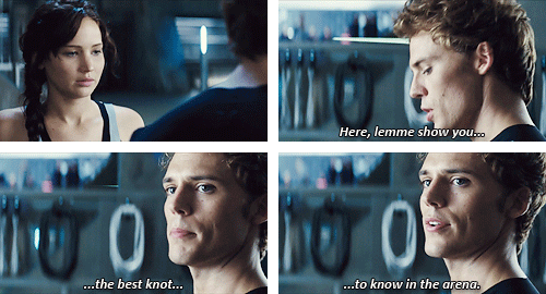 an-endless-string:  romesfall-deactivated20210223: Catching Fire Deleted Scenes: FINNICK TIES KNOT SC 119 “…the best knot to know in the arena.”  WHY WOULD YOU DELETE THAT. IT SHOWS HES MORE THAN AN ASSHOLE. 