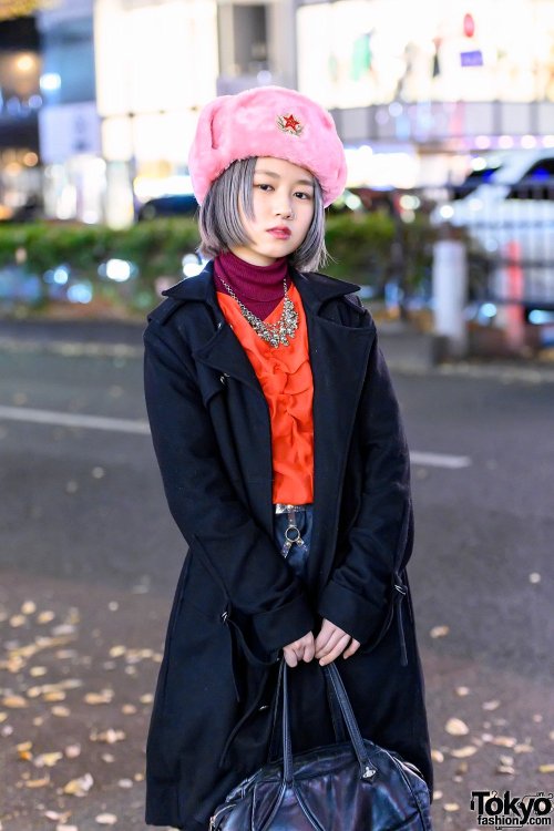 19-year-old vintage-loving English-speaking vegetarian Japanese student Yuria on the street in Haraj