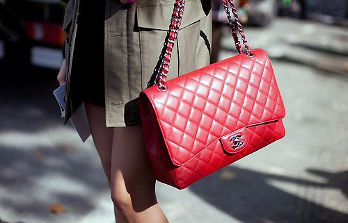 Bright red Chanel 2.55